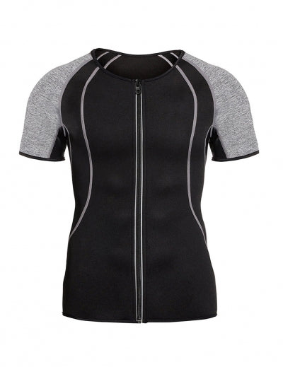 Grey Short Sleeved Neoprene Top